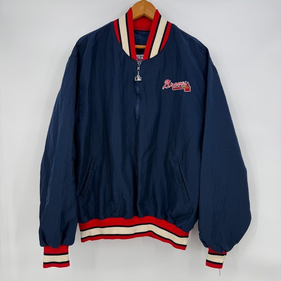 STARTER Other - Vintage Starter Atlanta Braves Diamond Collection 1/2 Zip Jacket USA XL MLB